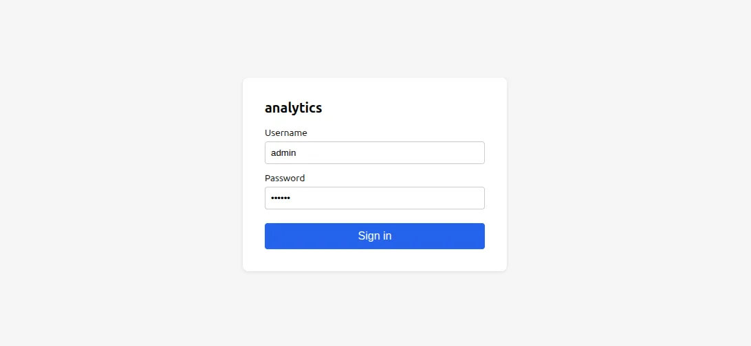 First screenshot of login page